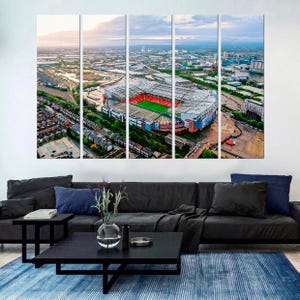 Old Trafford Canvas Print, Manchester United Stadium Wall Art