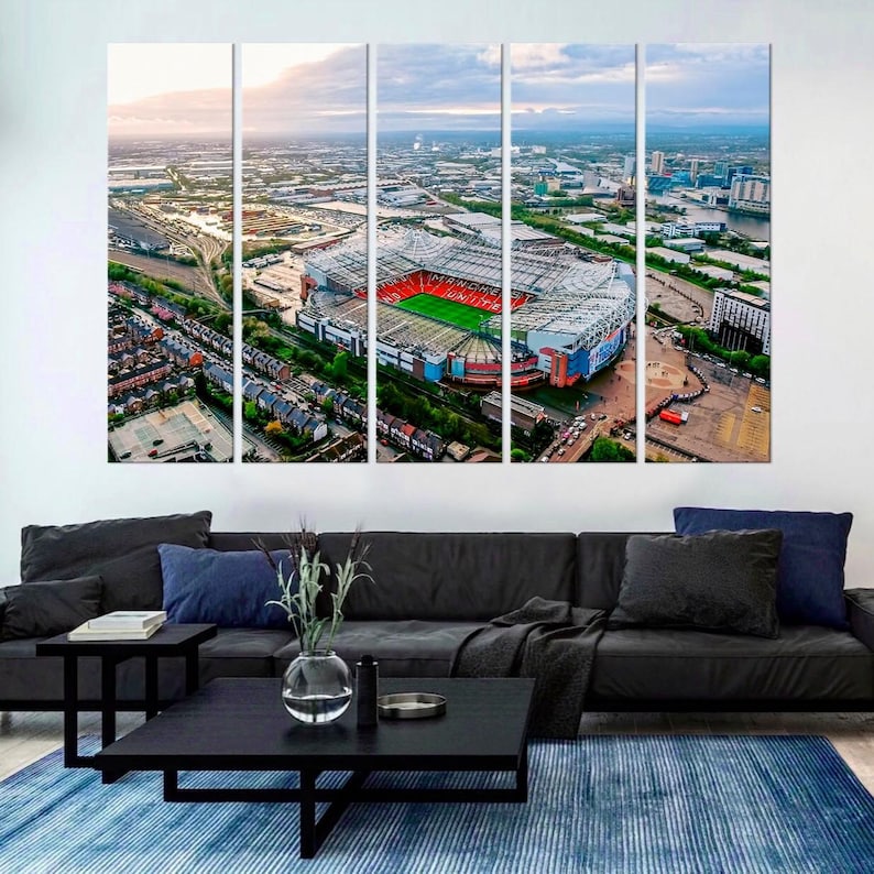 Old Trafford Canvas Print, Manchester United Stadium Wall Art