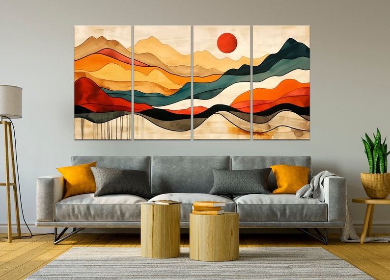 Mountain Canvas Print Abstract Landscape Painting Print Mountain Wall
