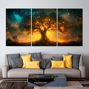 Yggdrasil canvas wall art Tree of Life Norse Mythology wall art Celtic Tree of life Spiritual Large canvas art
