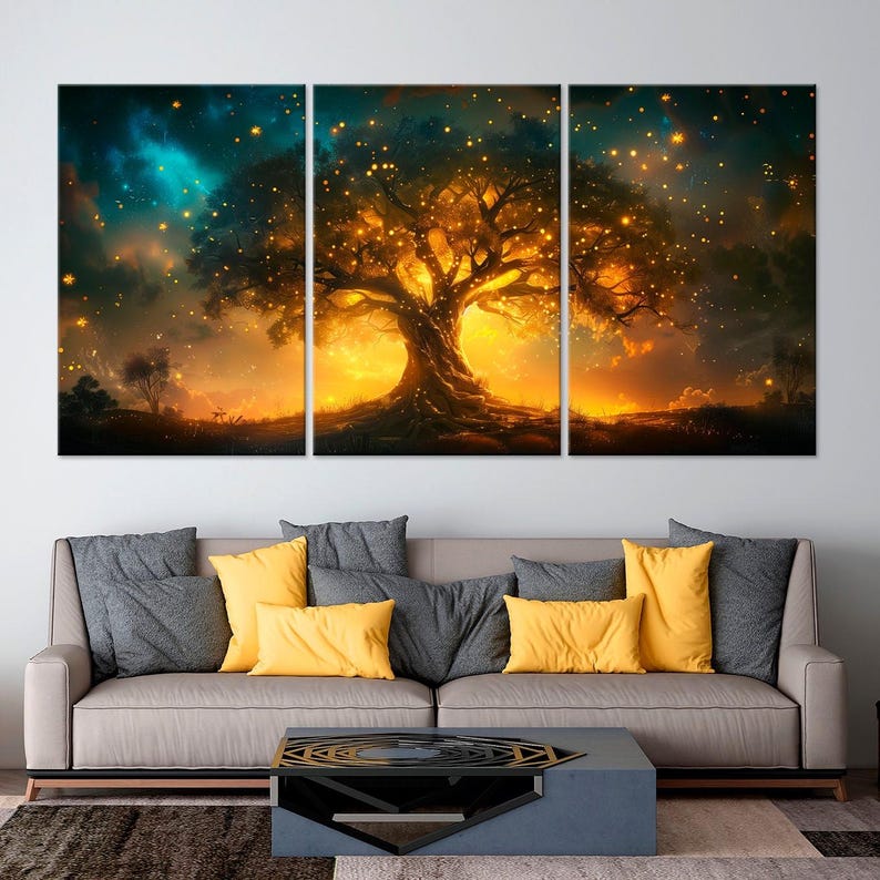 Yggdrasil canvas wall art Tree of Life Norse Mythology wall art Celtic Tree of life Spiritual Large canvas art