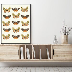 Botanical BUTTERFLY PRINTABLE wall art poster | digital print| living room decor | downloadable | neutral color wall hanging | boho vintage