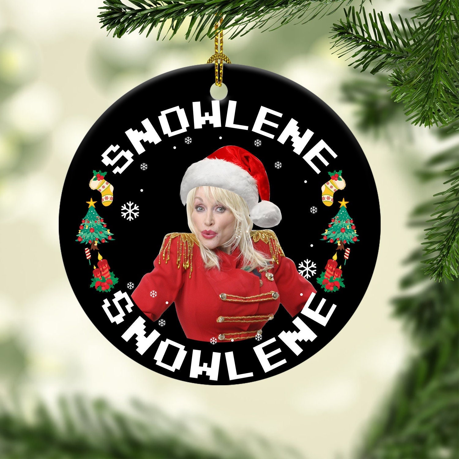 Discover Snowlene Dolly Parton Christmas Ceramic Ornament