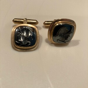 Vintage Black Cameo Cufflinks
