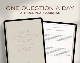 3-Year Digital Journal: One Question A Day, Self-Care Prompts (PDF)