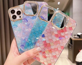 LLZ.COQUE For iPhone Xs Max Case Leaf Seashell Marble Pattern Design Shockproof Case Soft Silicone TPU Gel Skin Bumper Cover Ultra Thin Slim Fit Anti-Scratch Girly Back Case Cover