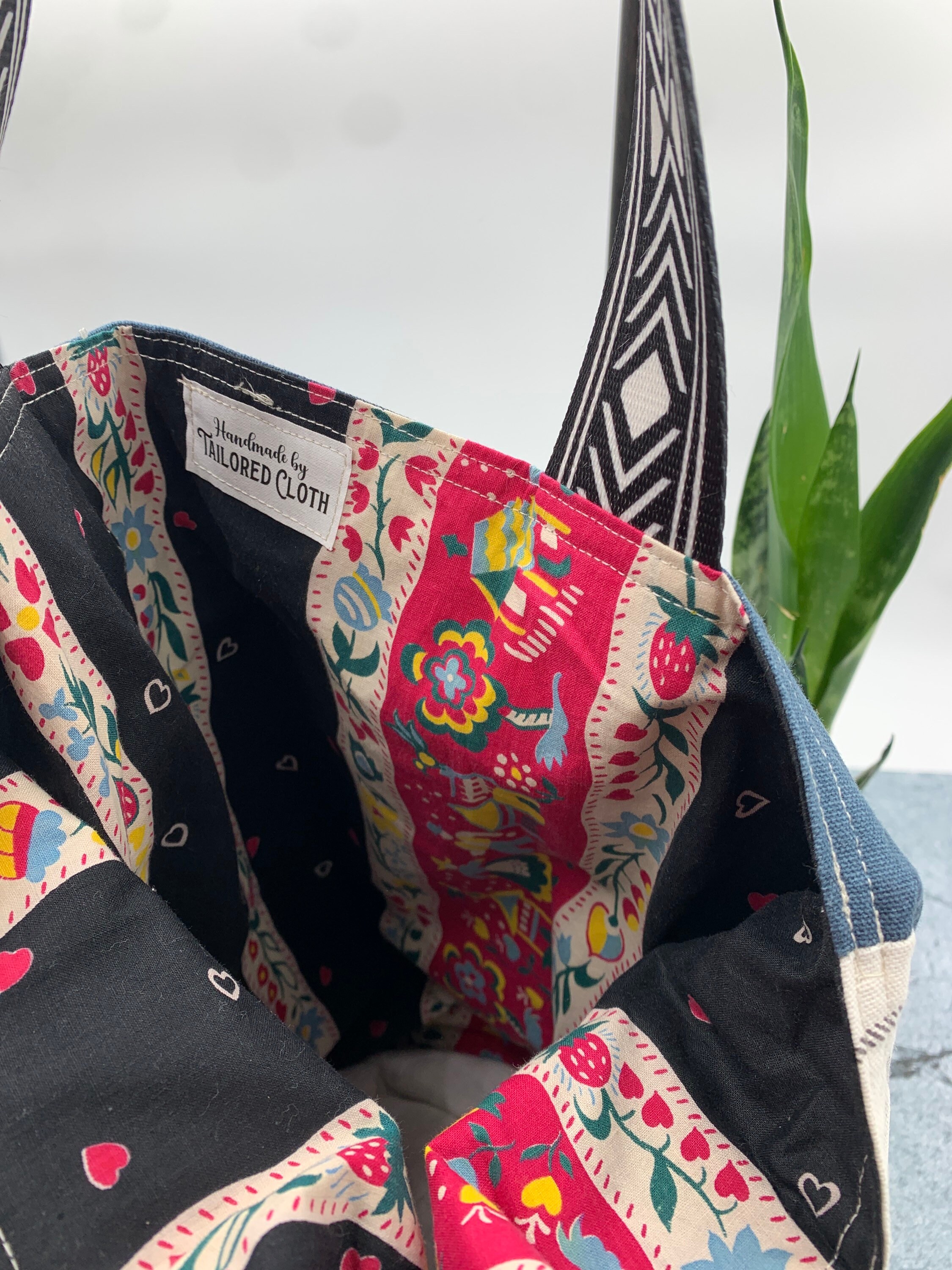 Canvas Tote Bag, Vintage Quilt Block, Tote Bag With Orphan Quilt Square, Vintage Quilt Tote Bag