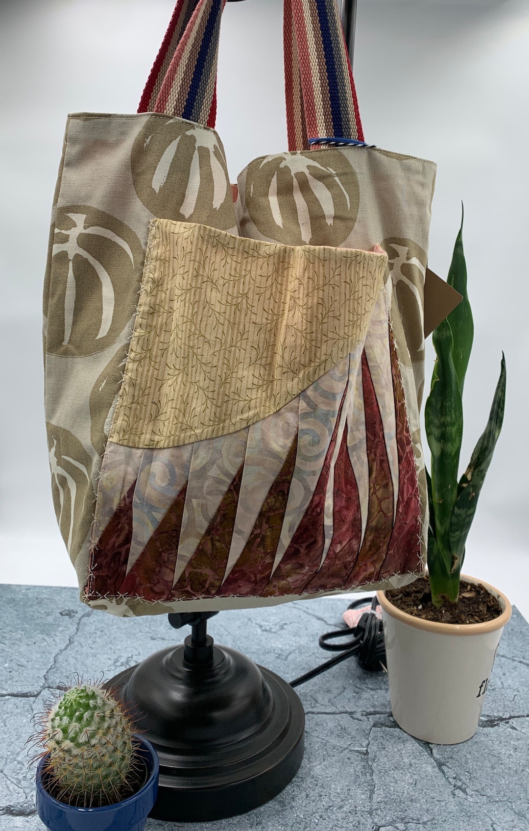 Canvas Tote Bag Quilt Block Tote Bag With Orphan Quilt Etsy