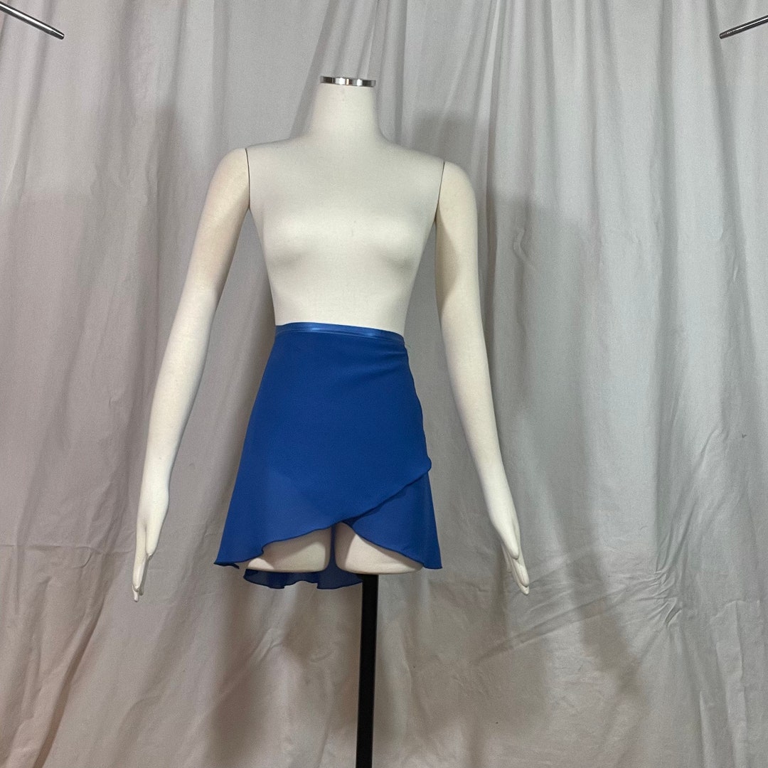 Ballet Wrap Skirt Royal Blue Mirella Matte Chiffon Etsy