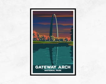 Gateway Arch National Park Poster: Minimalist Travel Art