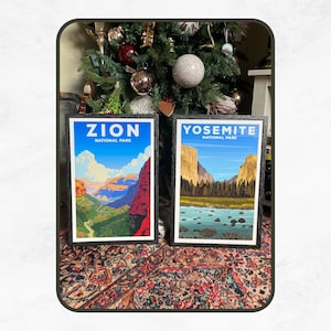 Paquete de carteles vintage de parques nacionales: Yosemite, Zion y Yellowstone imagen 7