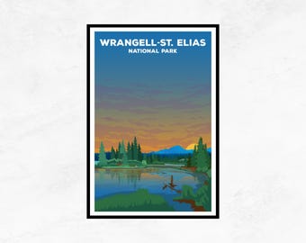 Wrangell St-Elias National Park Poster: Minimalist Landscape Art
