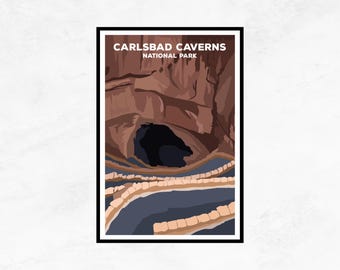 Carlsbad Caverns National Park Poster: Minimalist Scenic Print
