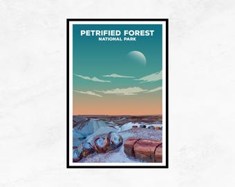 Petrified Forest National Park Poster: Minimalist Arizona Landscape Art