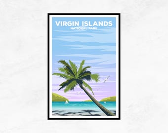 Virgin Islands National Park Poster: Minimalist Travel Art
