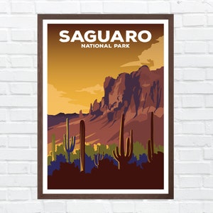 Saguaro National Park Poster Print | Wall Art | Travel Poster Gifts