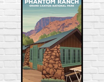 Phantom Ranch Park Poster Print | Wall Art | Travel Hiking Poster Gifts | Hawaii