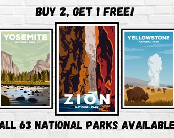 National Parks Posters! All 63 Prints available Hiking wall art | prints