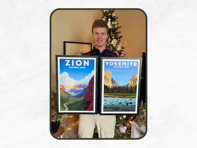 Paquete de carteles vintage de parques nacionales: Yosemite, Zion y Yellowstone imagen 9
