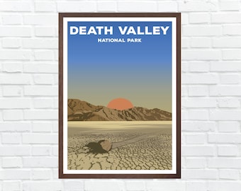 May include: A vintage-style poster with a brown frame featuring a scenic view of Death Valley National Park. The poster has the text "DEATH VALLEY NATIONAL PARK" at the top.
