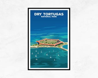 Dry Tortugas National Park Poster: Minimalist Travel Art Print
