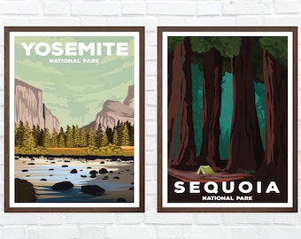 2 Poster Bundle | Any 2 National Parks Posters! Hiking Wall Art | National Park Prints