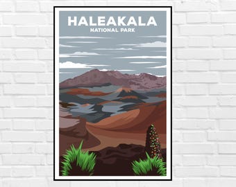 Haleakala National Park Poster Print | Wall Art | Travel Hiking Poster Gifts | Hawaii