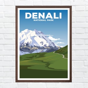 Denali  National Park Poster Print | Wall Art | Travel Poster Gifts | Alaska