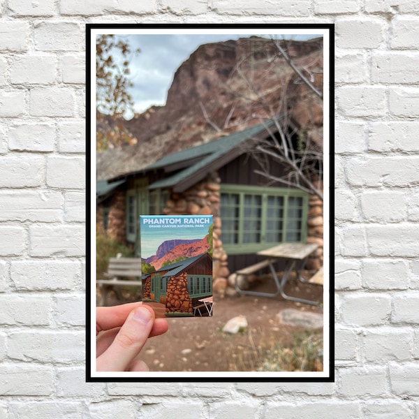 Grand Canyon Phantom Ranch Fridge Magnet - National Parks | Hiking souvenir