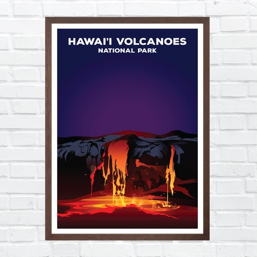 Hawai'i Volcanoes National Park Poster Hawai'i Etsy