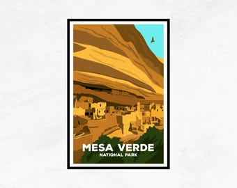 Mesa Verde National Park Poster: Minimalist Travel Art
