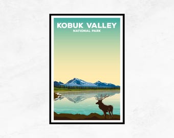 Kobuk Valley National Park Poster: Minimalist Alaska Landscape Art
