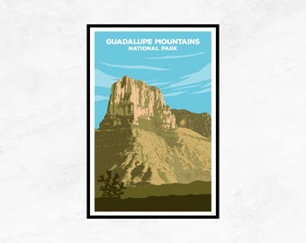 Guadalupe Mountains National Park Poster: Minimalist Travel Art