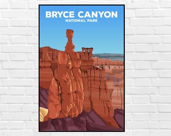 Bryce Canyon National Park Poster Print | Wall Art | Travel Poster Gifts