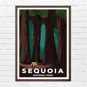 Sequoia National Park Poster Print | Wall Art | Travel Hiking Poster Gifts | California