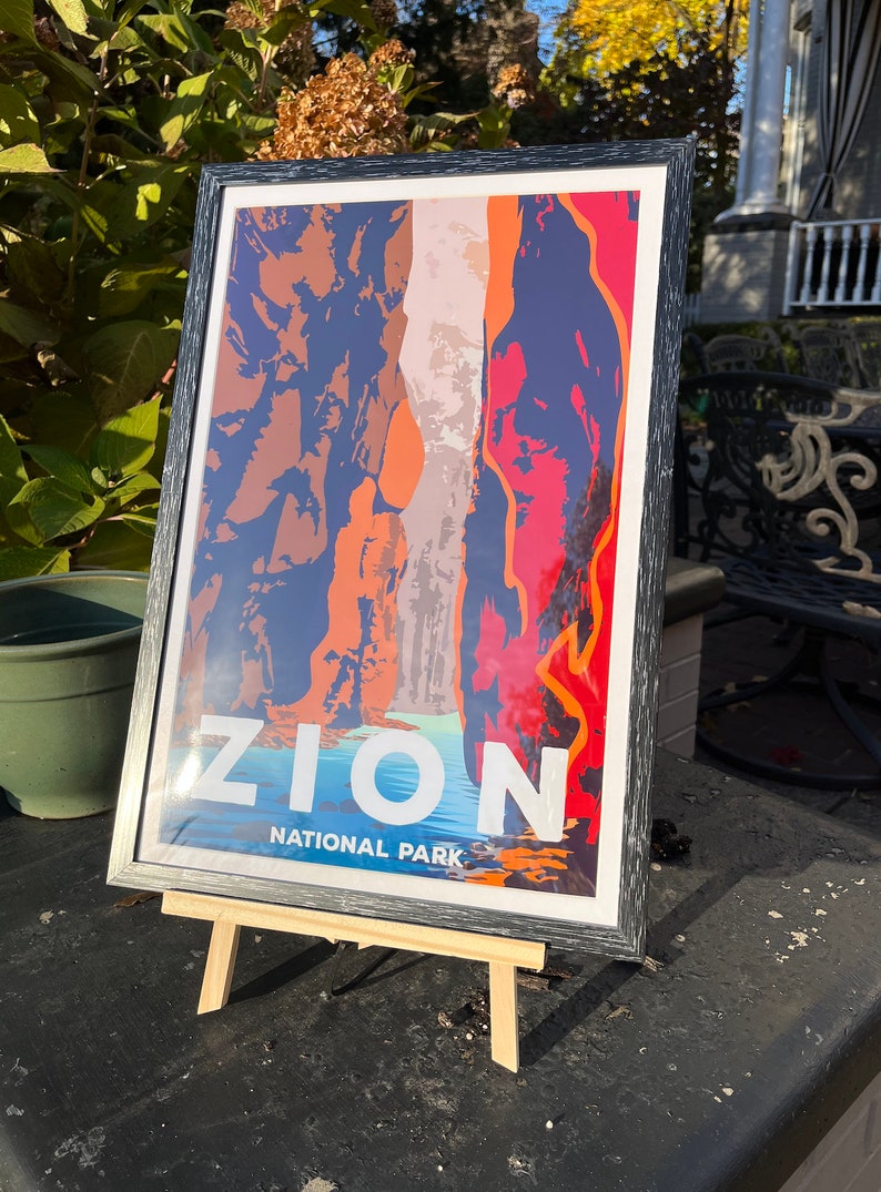 Zion National Park Poster Zion Wall Art Print Etsy