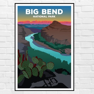 Big Bend National Park Poster Print | Wall Art | Travel Poster Gifts | Texas