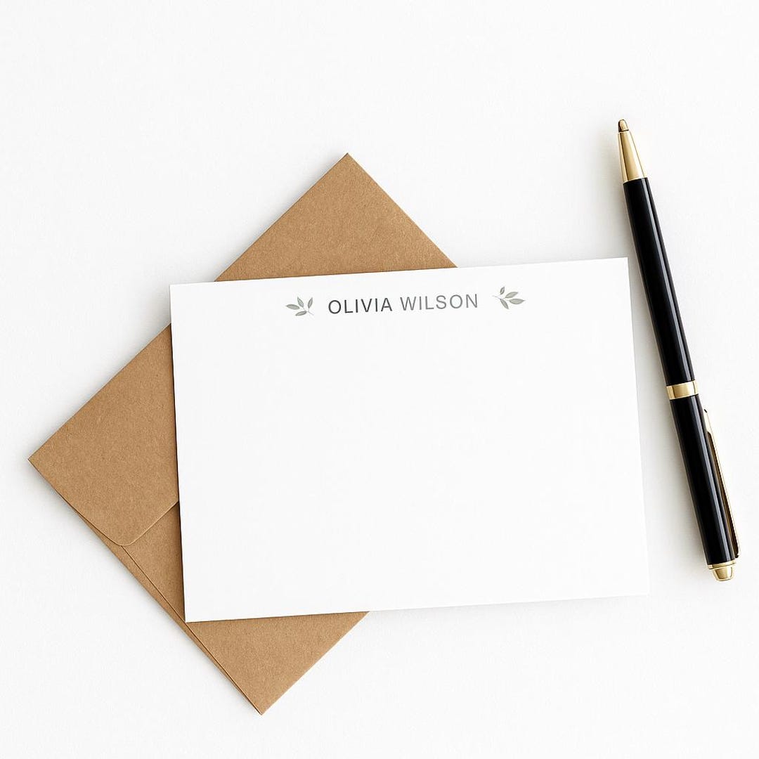 Personalized A2 Stationery Set – Flat Note Cards With Envelopes - Etsy