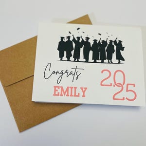Carte de remise de diplôme personnalisée 2025 avec enveloppe A2