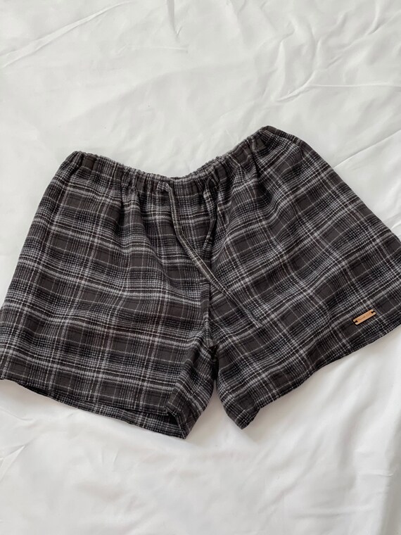 Women's Flannel Pajama Shorts Black and 