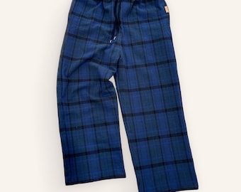 Navy Blue Black Organic Flannel Pajama Pants Men | Christian Clothing | Handmade Clothing | Made in USA | Flannel Pajamas | Acts 4:31