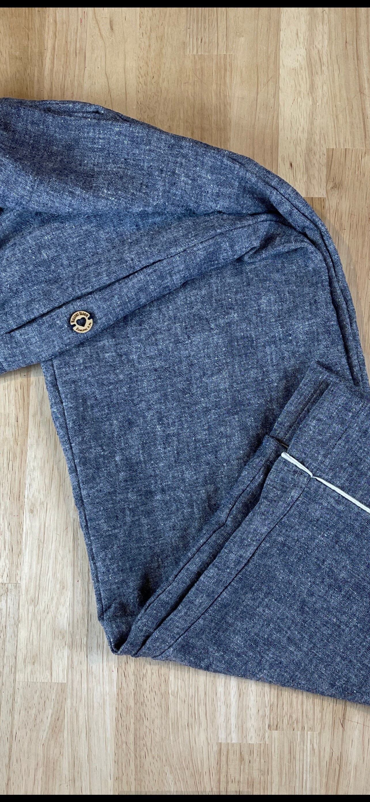 Navy Blue Linen Blend Pajama Pants Women Christian Clothing Handmade