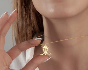 Custom American Football Helmet Necklace: Personalized Jersey Number Pendant, Goalie Mask Hockey Necklace