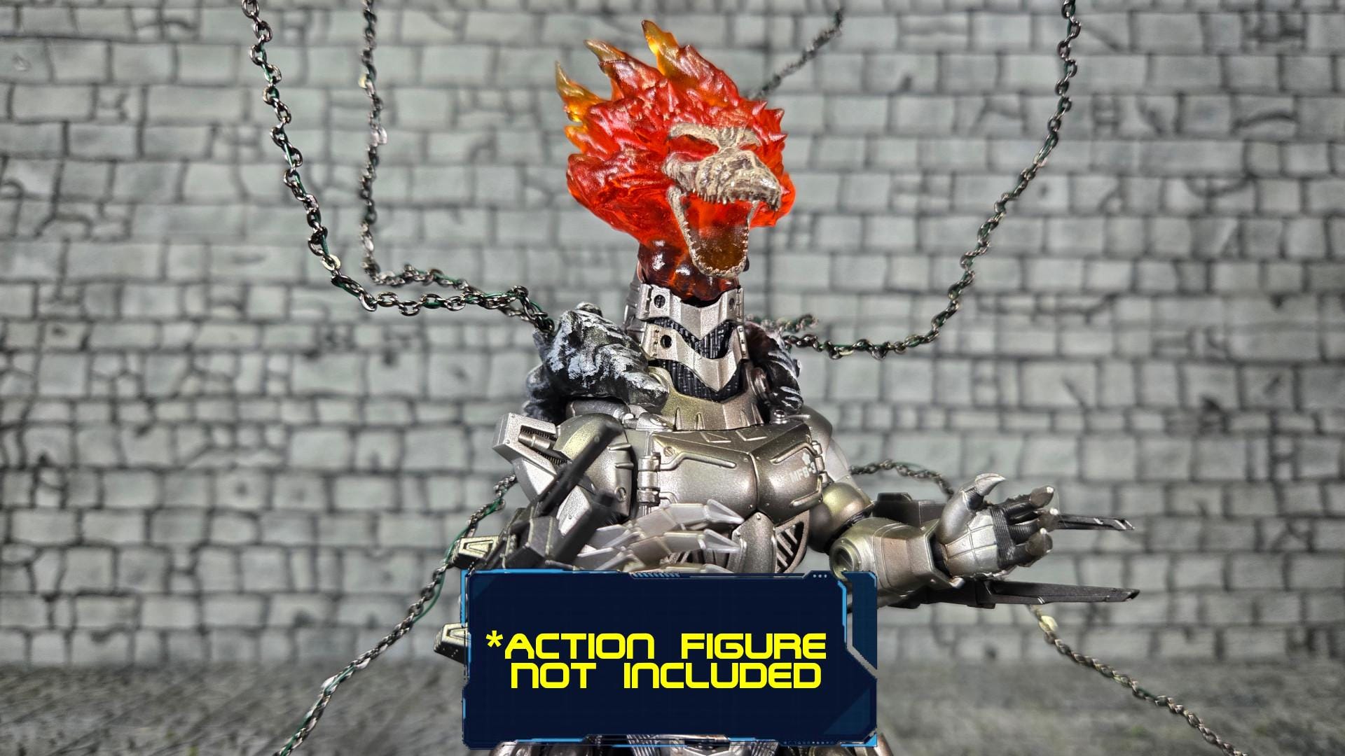 Custom 3D Printed Flaming Ghost Mecha Accessory Set for SH