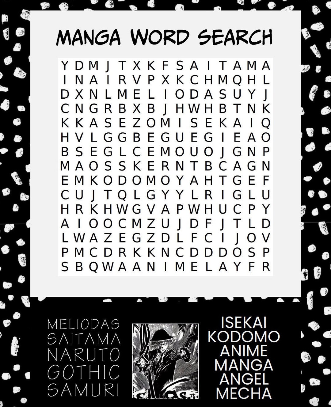 Free Printable Anime Word Search Word Search Maker