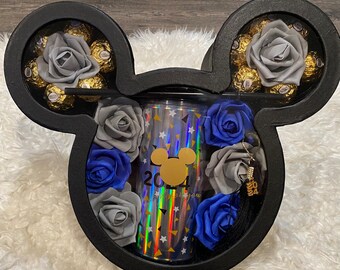 Disney-Thema-Abschluss-Geschenk-Box, Klasse von 2024, Glückwunsch grad, Mickey geformte Ohren, Becher