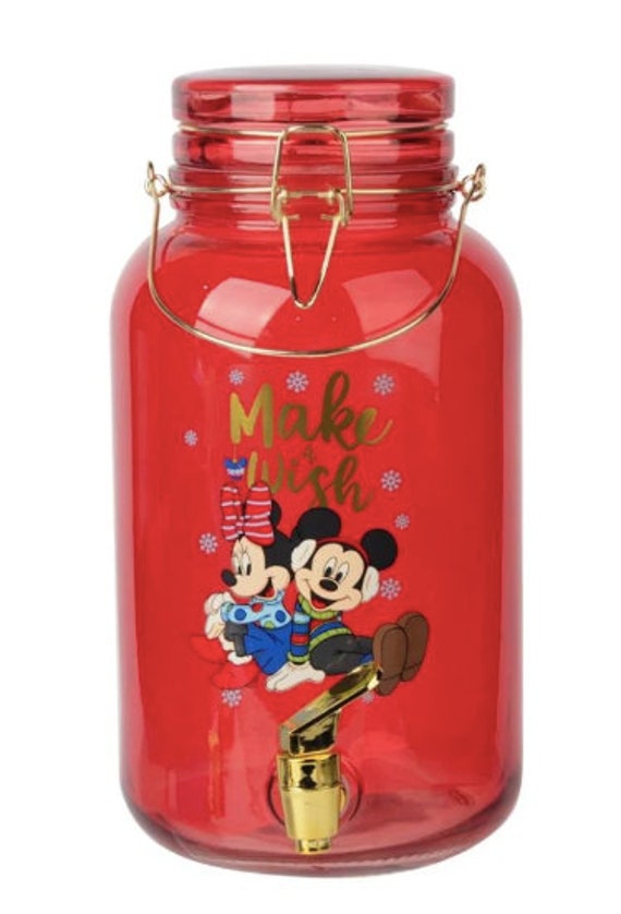 Disney Holiday Time Mickey & Minnie Drink Dispenser Xmas 