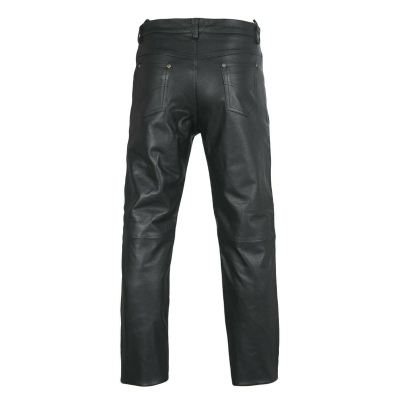 Men's Thick Cow Black Leather Pants Jeans Style Model Pant - Etsy