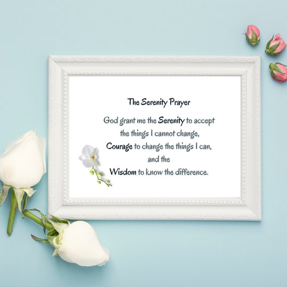 Serenity Prayer Short Form Printable Sobriety Gift Recovery - Etsy