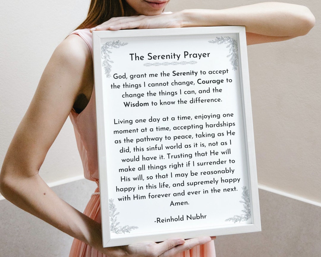 Serenity Prayer Long Form, Inspirational Recovery Gift - Etsy